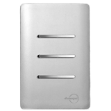 Conjunto Interruptor Triplo Simples 4x2  - Novara Especiais Prata